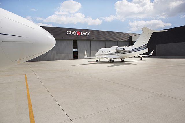 White and blue private plane